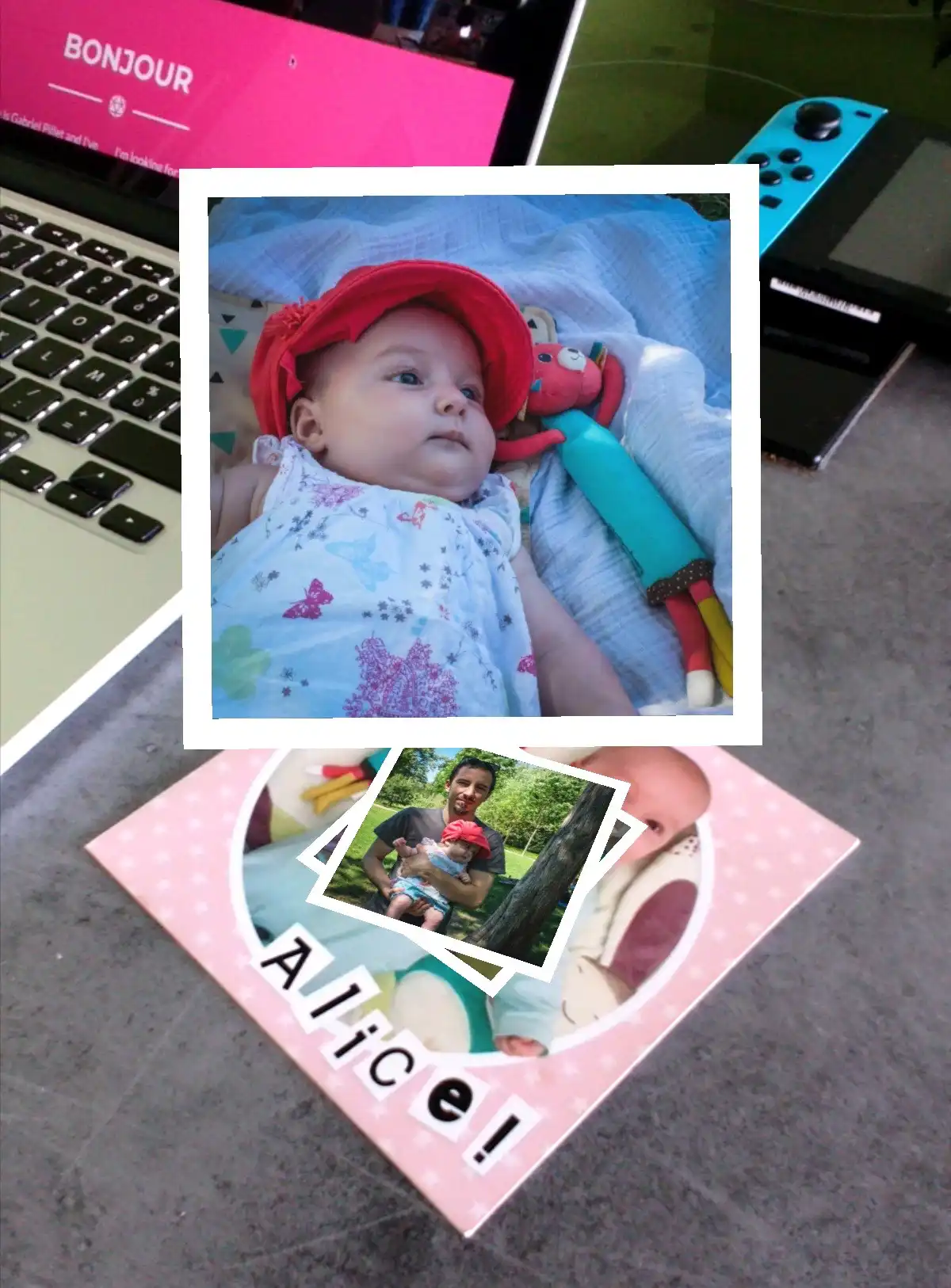 Augmented reality birth announcement card